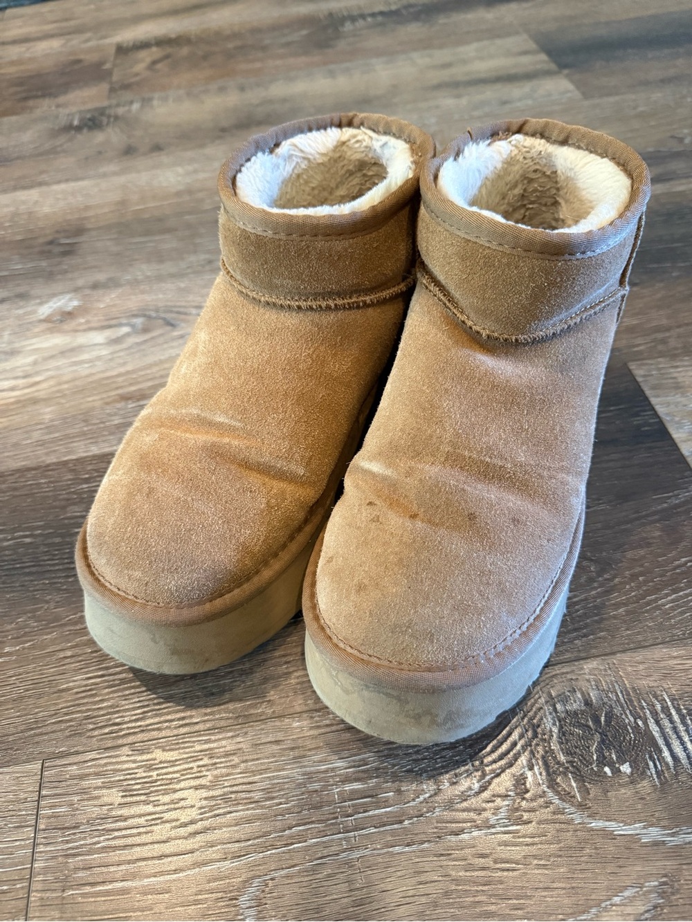 UGG Chestnut Suede Shearling-Lined Ankle Booties